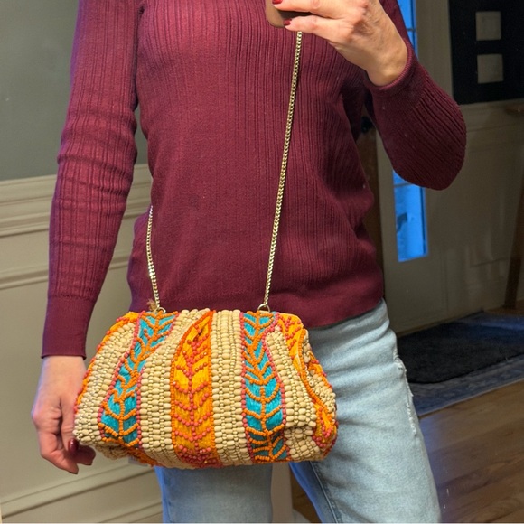 Boho Style Beaded Clutch with Chain Strap Multicolor: NWT’s - Picture 4 of 13